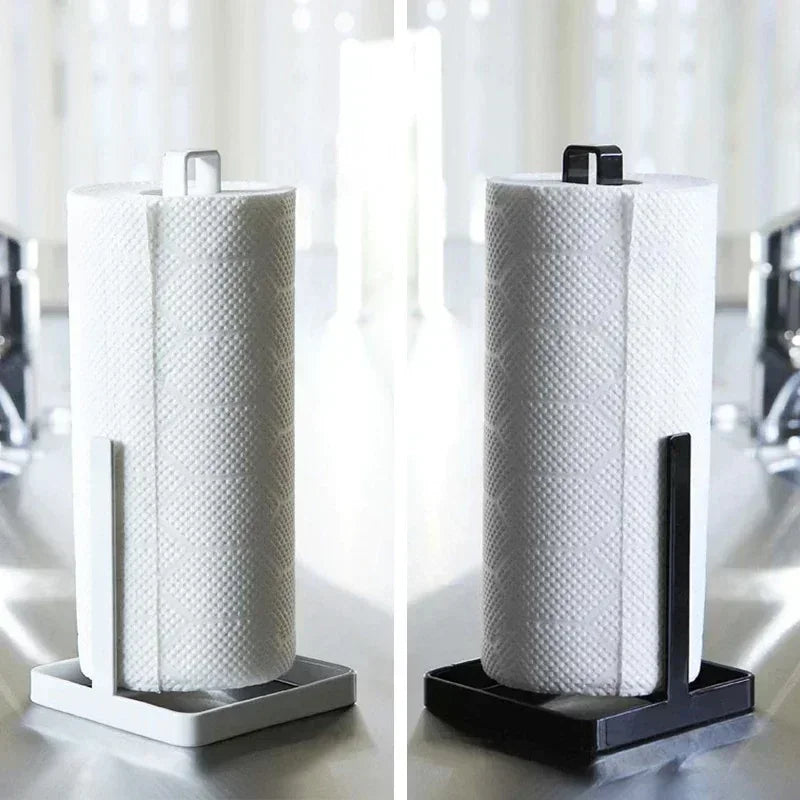 Porte-rouleau de papier toilette en métal pour la cuisine, outils portables, porte-rouleau d'essuie-tout, présentoir à mouchoirs en papier argenté, rangement pour la maison