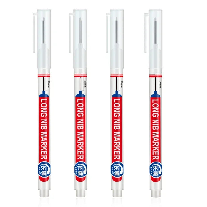 Marqueurs à tête de pointe longue pour stylo perforateur en métal, étanche, salle de bains, décoration du bois, multi-usages, 4 pièces/ensemble 20mm