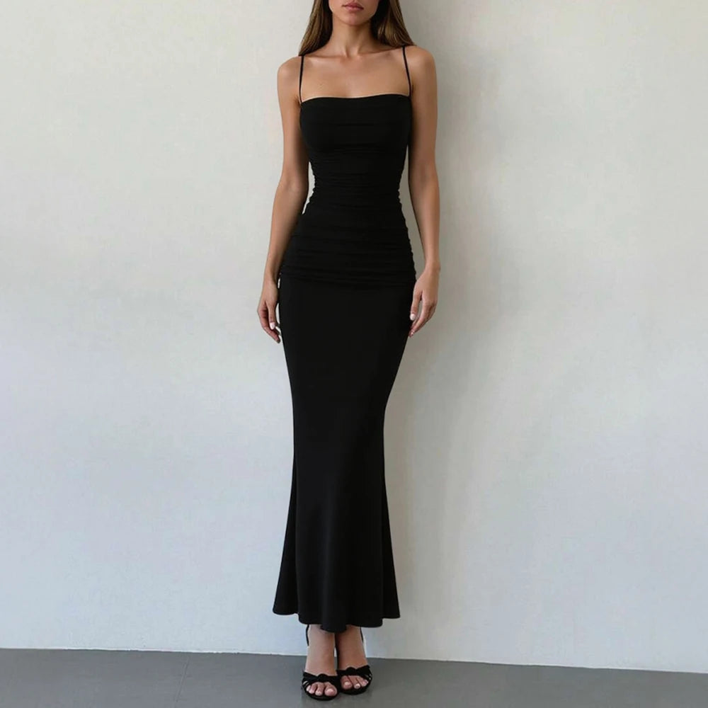 Mia Muse robes de soirée pour femmes Maxi bretelles Spaghetti élégant mince soirée invité de mariage multicolore été robes de demoiselle d'honneur