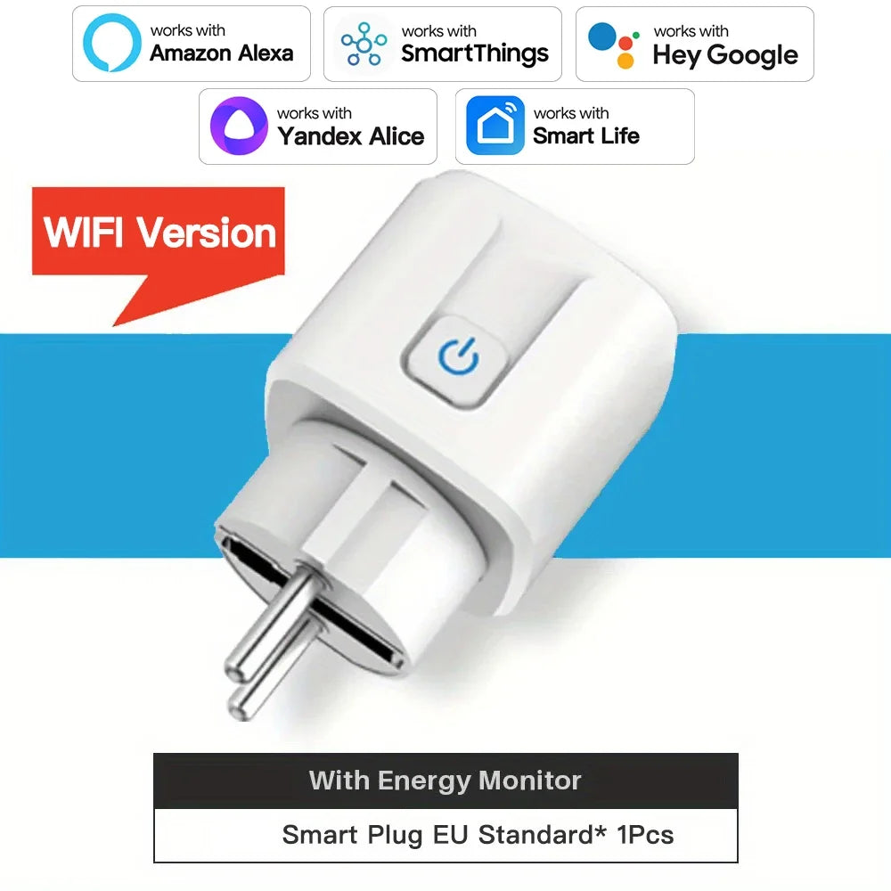 Prise TNCE Tuya EU Zigbee3.0 ou WIFI 16/20A, prise intelligente avec synchronisation du moniteur de puissance, commande vocale fonctionne avec Alexa Alice