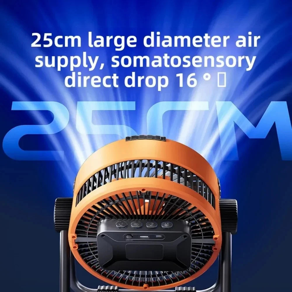 Ventilateur de Camping multifonctionnel en plein air, ventilateur de plafond Rechargeable avec veilleuse à 3 vitesses et ventilateur Portable avec batterie externe
