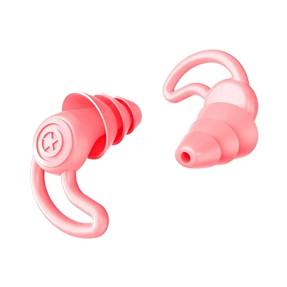 Bouchons d'oreilles en silicone HUAK à 3 couches pour travail et natation – Protection contre le bruit en usine, étanches pour piscines, confortables toute la journée
