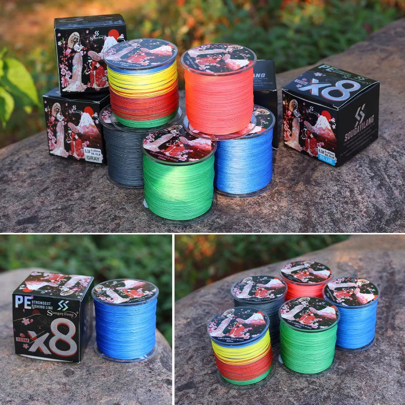 Ligne de pêche tressée Sougayilang 8 brins 100 m 300 m, multifilament, pour la pêche à la carpe, accessoire de pêche en fil tressé japonais, ligne PE
