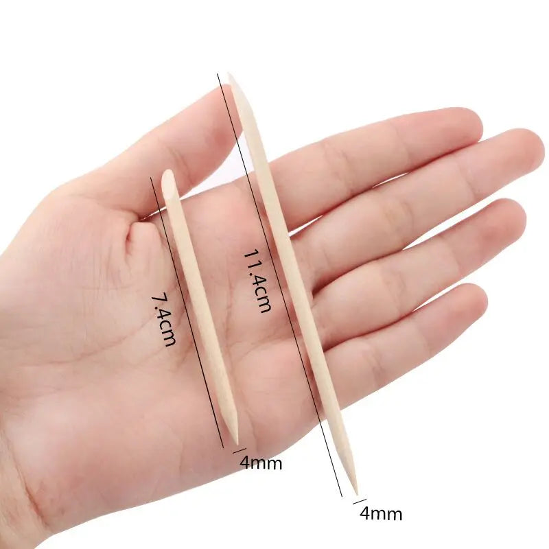100/50 pièces Bâtonnets en bois d'oranger pour nail art, repousse-cuticules, dissolvant de strass et de points, outils de manucure et pédicure