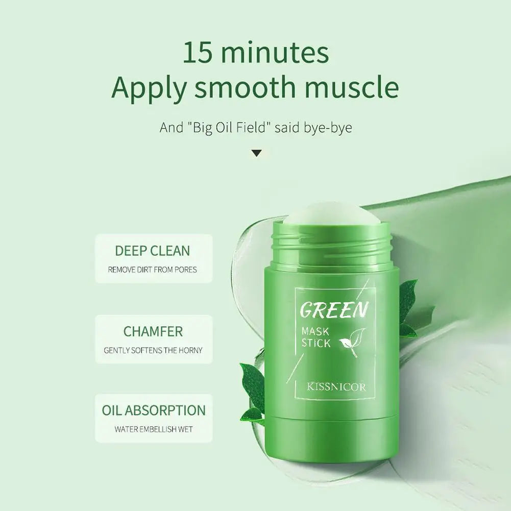 1PCS Face Clean Mask Green Tea Cleansing Stick Mask Smear Clean Fresh Skin Care Mask Moisturizing Deep Cleansing Mask Film