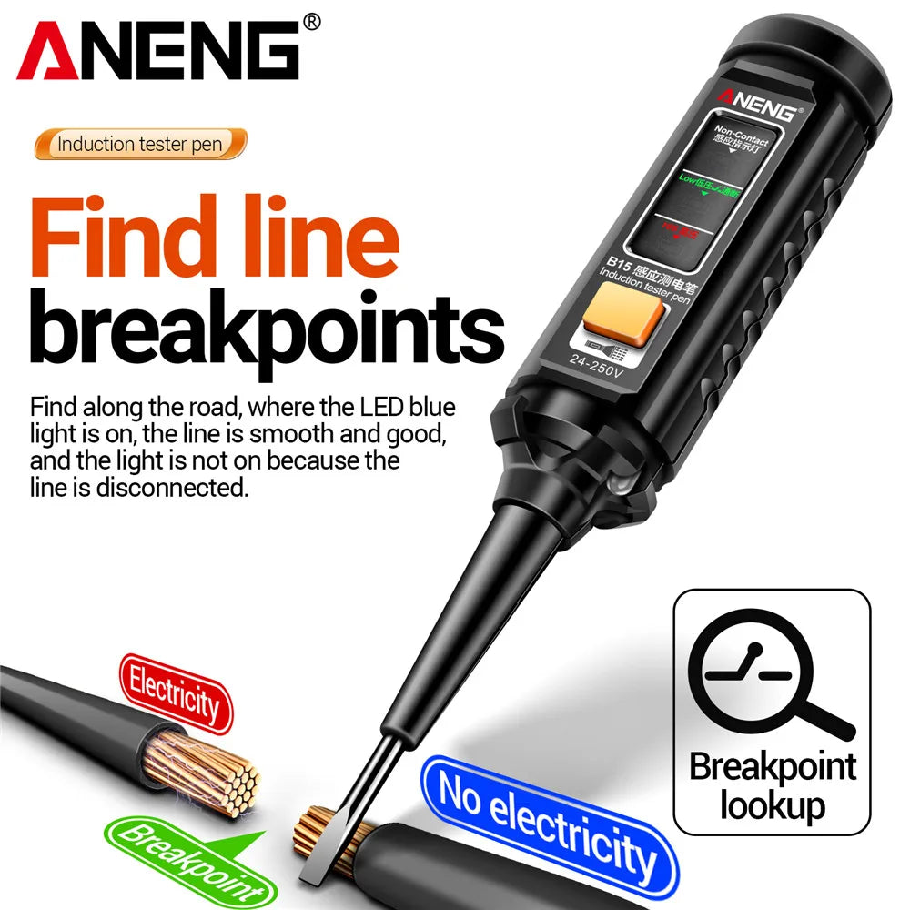 Multimeter Tester Pen Suit ANENG Multimeters 1999 Counts 24-250V Voltage Detector Meter Diagnostic Breakpoint Finder