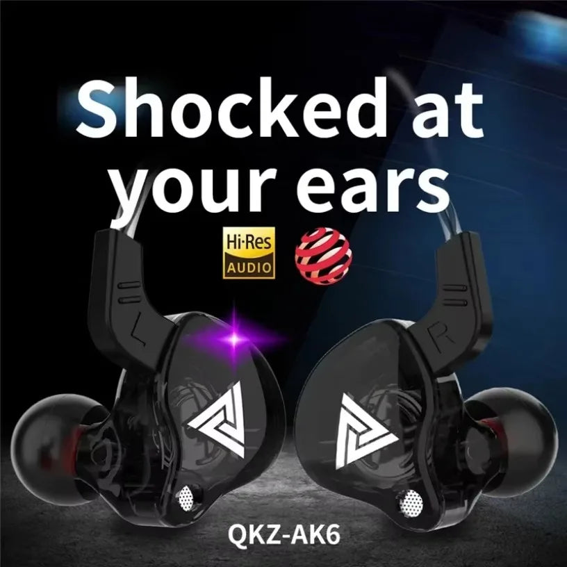 Nouveau casque sport avec microphone, écouteurs filaires 3,5 mm QKZ AK6, écouteurs intra-auriculaires stéréo pour iPhone, casque de course avec micro intégré