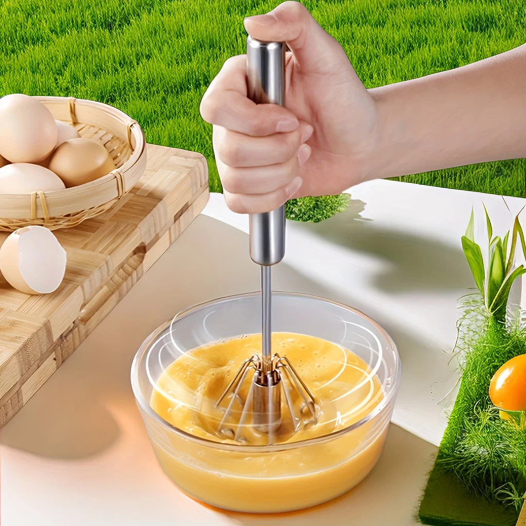 Batteur à œufs en acier inoxydable, mélangeur semi-automatique Durable pour mélanger la crème aux œufs sans effort, remuer et battre pour la cuisson en cuisine