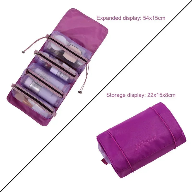 Sac à cosmétiques de grande capacité, sac de rangement de cosmétiques, trousse de toilette de voyage Portable en cuir PU, sac à cosmétiques pour femmes, organisateur de produits de toilette