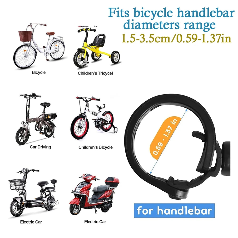 2 rétroviseurs de vélo, réglables et rotatifs à 360°, universels, pour guidon de vélo de route ou VTT