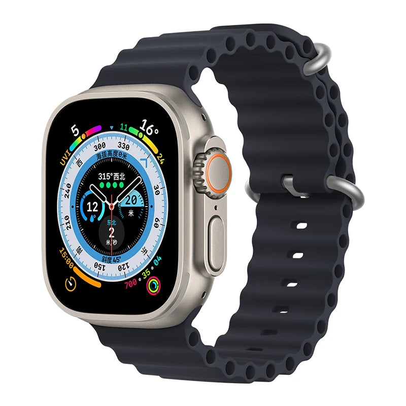 Bracelet océan en Silicone pour bracelets de montre Apple 45mm 46mm 40mm Ultra 2 49mm 44mm 41mm 38-42mm bracelet de sport série 10 9 8 7 6 5 4 SE