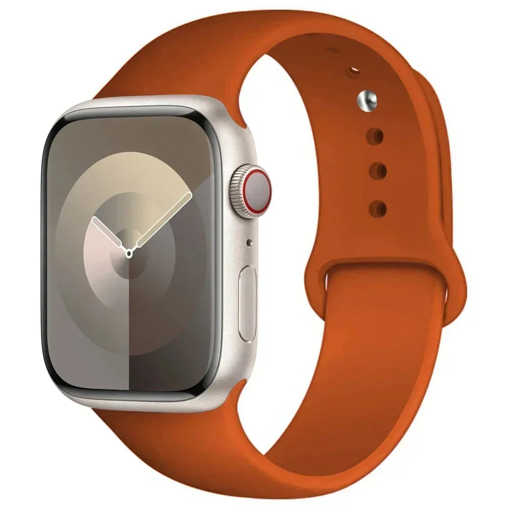 Bracelet en Silicone pour Apple Watch, 44mm 45mm 40mm 41mm 42-46mm, bracelet de sport iwatch série 8 7 6 5 4 9 10 11 SE-Ultra 2/3 49mm