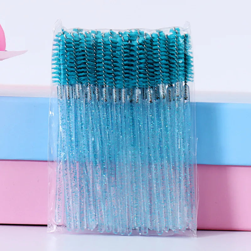 Brosse à cils en cristal jetable, peigne, Extension de cils, baguettes de Mascara, maquillage professionnel, outil de beauté, 50 pièces