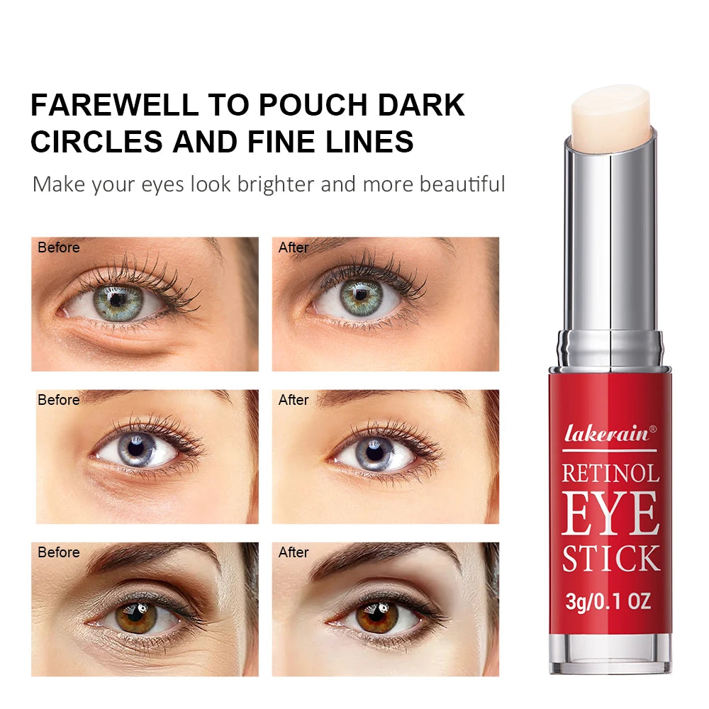Crème pour les yeux au rétinol éclaircissant les cercles sombres raffermissant la peau, sérum réparateur instantané pour les yeux en bâton pour femmes