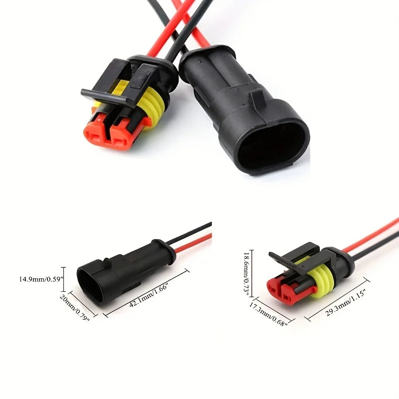 Connecteur de fil électrique à 2 broches, prise mâle femelle 18awg, connecteurs de fil à déconnexion rapide pour voiture et camion 10 pièces