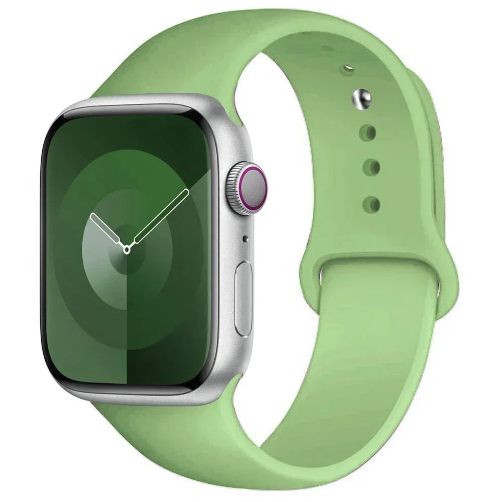 Bracelet en Silicone pour Apple Watch, 44mm 45mm 40mm 41mm 42-46mm, bracelet de sport iwatch série 8 7 6 5 4 9 10 11 SE-Ultra 2/3 49mm