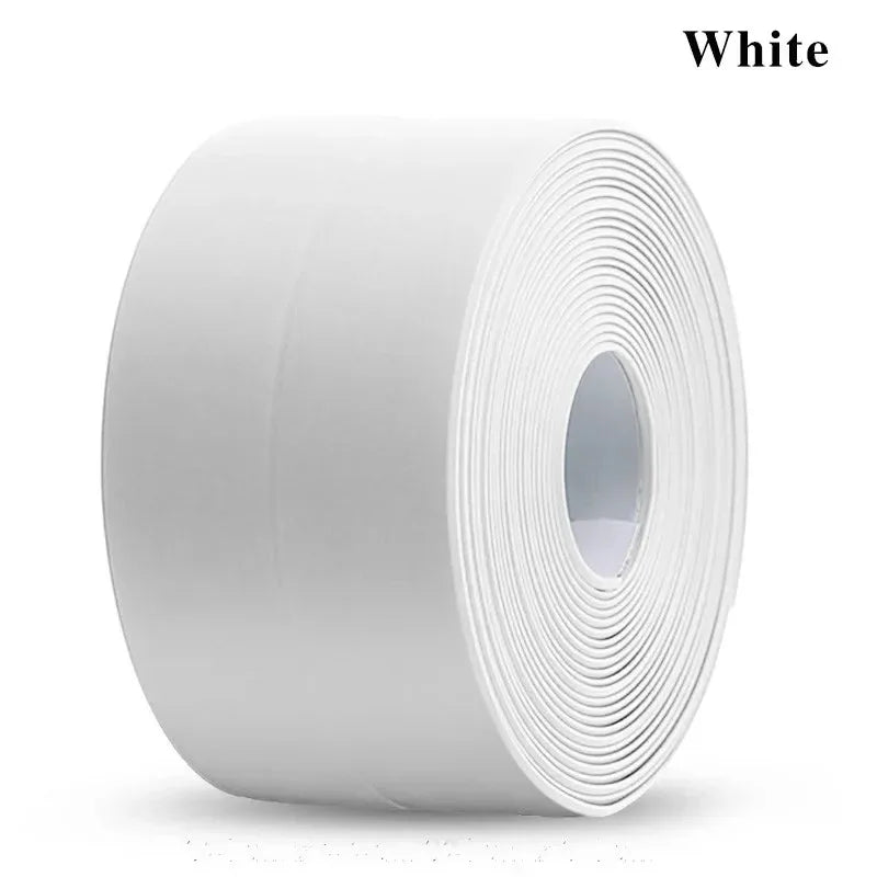 Ruban d'étanchéité imperméable en PVC de 3,2 m pour lavabo, douche, baignoire et toilettes - Autocollant mural auto-adhésif