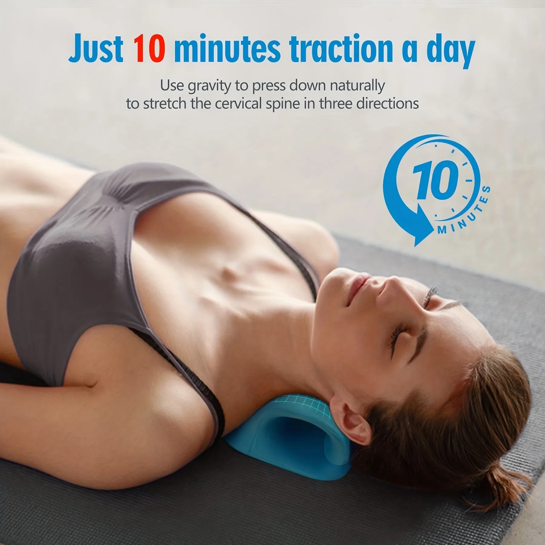 Dispositif de relaxation pour la nuque et les épaules Eva, appareil de traction cervicale en forme de C, pour un meilleur alignement de la colonne vertébrale, oreiller de massage et d'étirement chiropratique