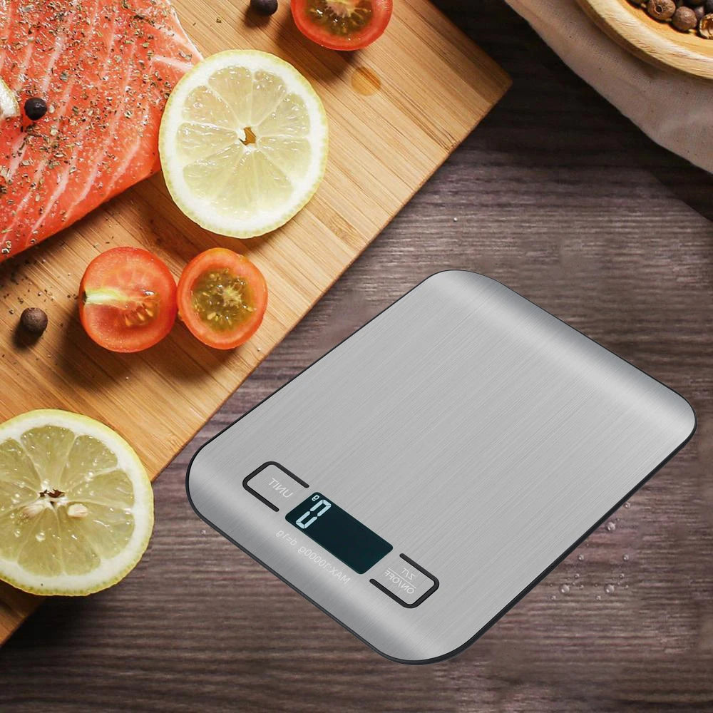 Balance de cuisine avec écran LCD, électronique en acier inoxydable, pour la maison, bijoux, collations, outils de cuisson