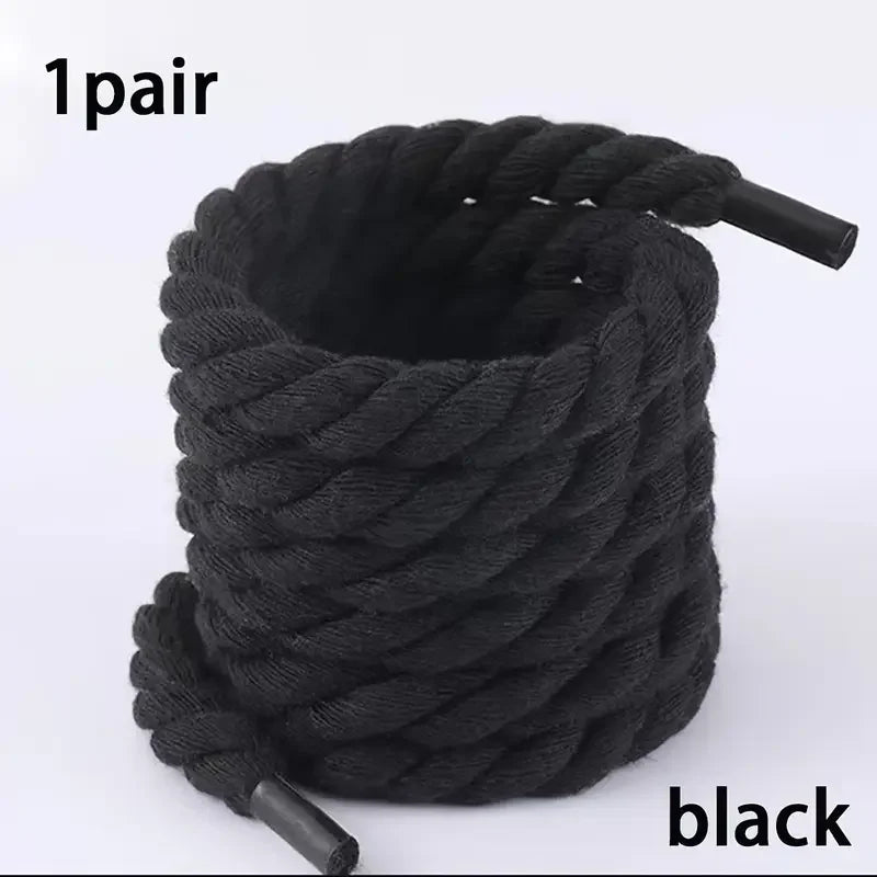 Lacets tressés faits main - Accessoires de chaussures en toile épaisse et résistante pour chaussures légères