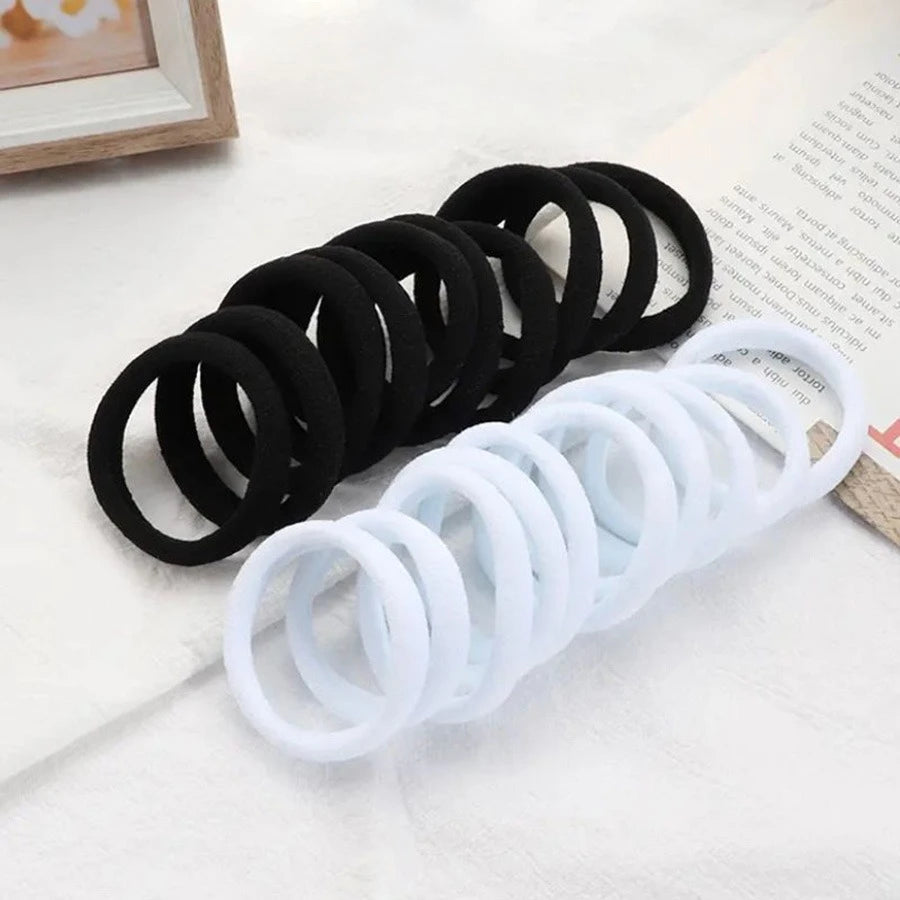 50/100pcs Boho Seamless Elastic Hair Ties-Thick Comfortable & Durable Ponytail Holders for Women - Solid Color Hair Accessories