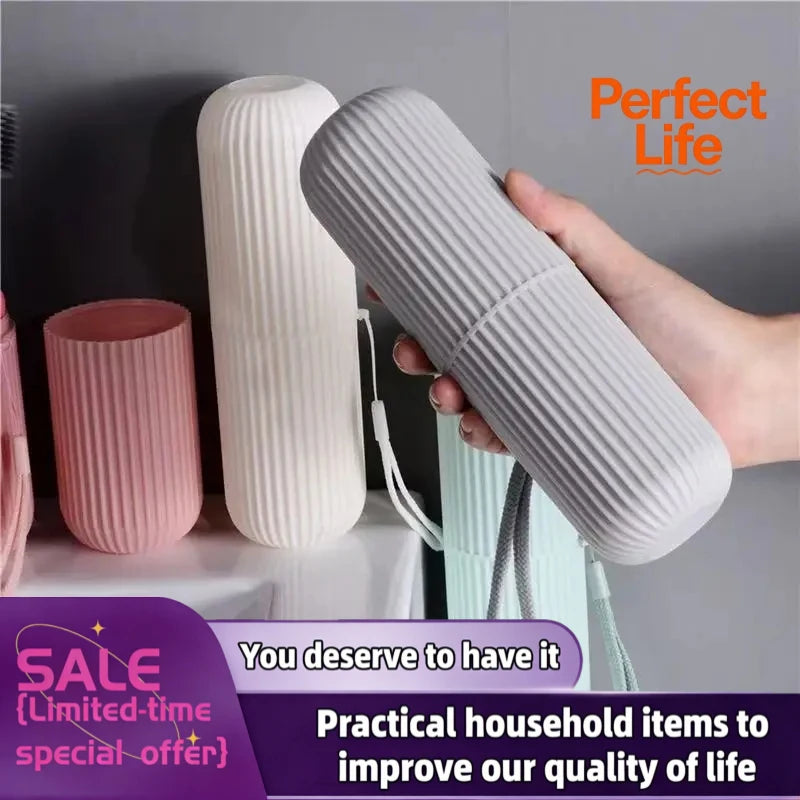 1/4Pcs Travel Camping Storage Box Organizer Travel Toiletries Storage Cup New Creat table Toothbrush Protect Holder Cup Case