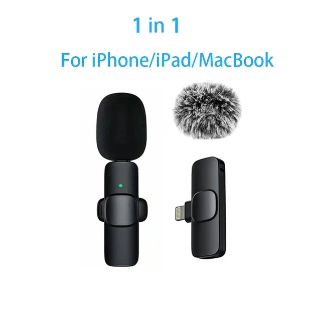 Wireless Lavalier Microphone Mini USB-C Noise Reduction for iPhone Android Live Streaming Interviews Portable Handheld Mic