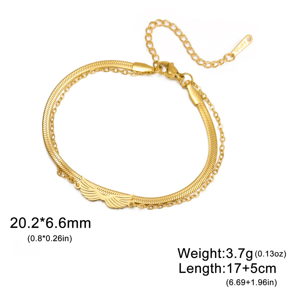 Bracelet pendentif aile d'ange Lucktune pour femme, bracelet à chaîne en acier inoxydable et perles, style Kpop tendance 2025, nouveauté bijou, cadeau de mariage