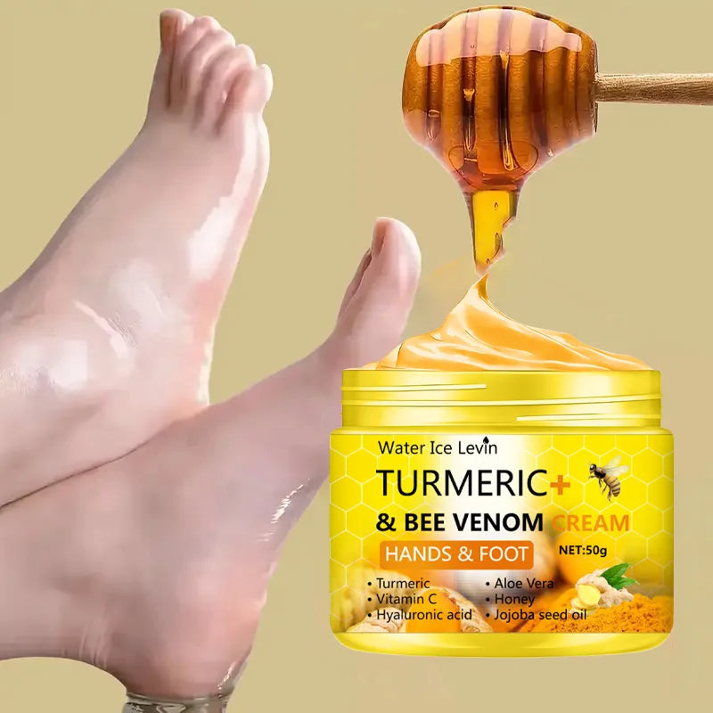 Curcuma abeille venin Anti-séchage crème pour les pieds fissures pour les mains réparation élimination de la peau crème de soin pieds morts peau des mains 50g