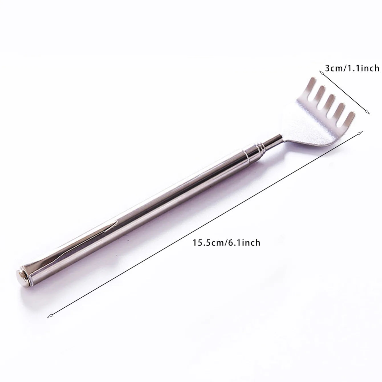 Adjustable Stainless Steel Back Scratcher with Retractable Claw for Portable and Convenient Massage and Tickle Relief