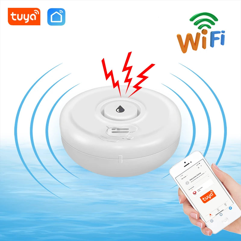 Tuya WiFi capteur d'inondation application Smart Life détection de capteur de fuite d'eau alarme sonore forte liaison alerte Application surveillance à distance
