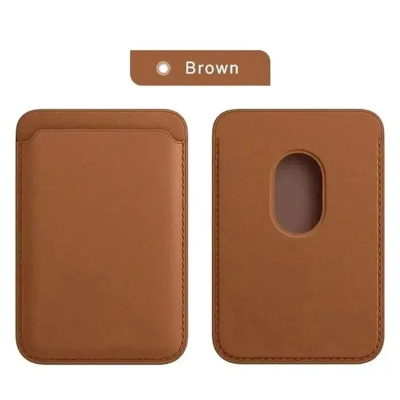 Étui porte-carte magnétique IPhone 16 15 13 14 12, pochette pour cartes, étui en cuir Magsafing avec autocollant arrière, housse de poche pour cartes