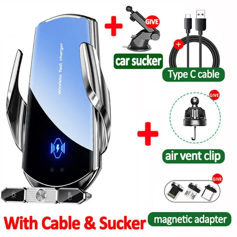 Support de téléphone magnétique à ventilation automatique pour voiture, chargeur sans fil, Station de charge rapide à Induction pour iPhone 16 15 14 13 Samsung Xiaomi