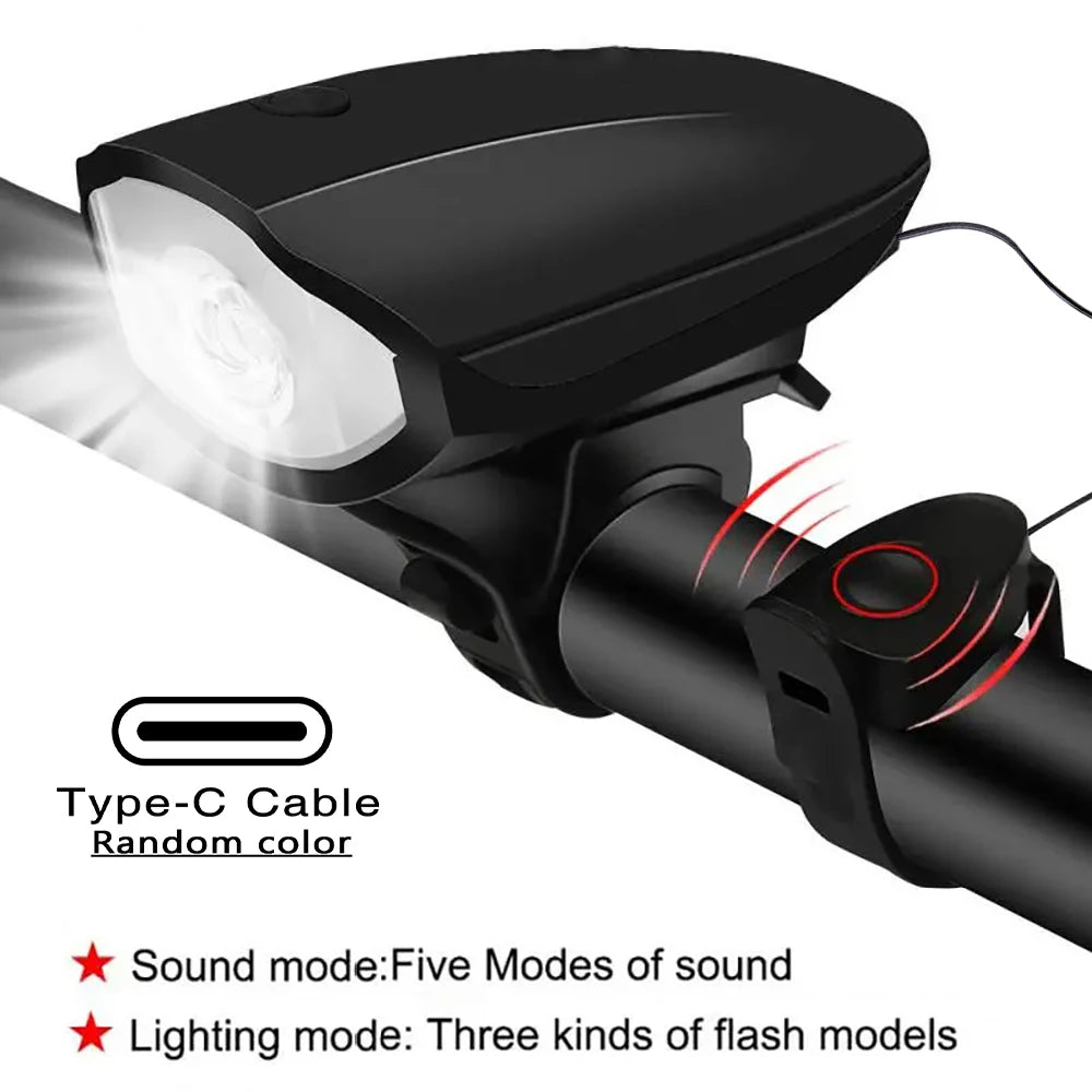 Waterproof 3 Modes Bicycle Headlight USB Rechargeable Mountain Bike LED Flashlight Safety Night Riding Bike Accessories
