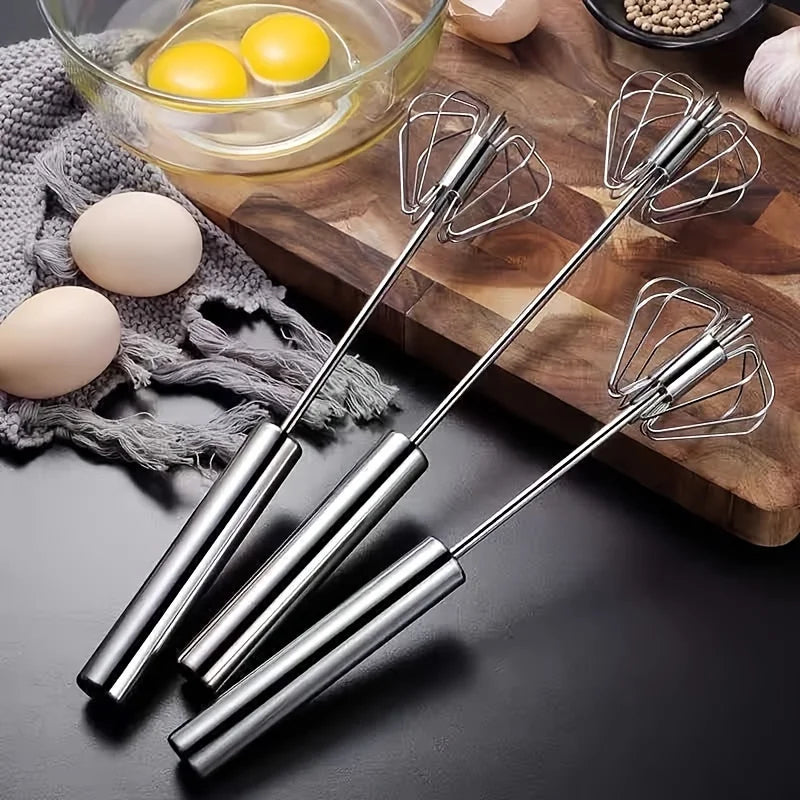 Batteur à œufs en acier inoxydable, mélangeur semi-automatique Durable pour mélanger la crème aux œufs sans effort, remuer et battre pour la cuisson en cuisine
