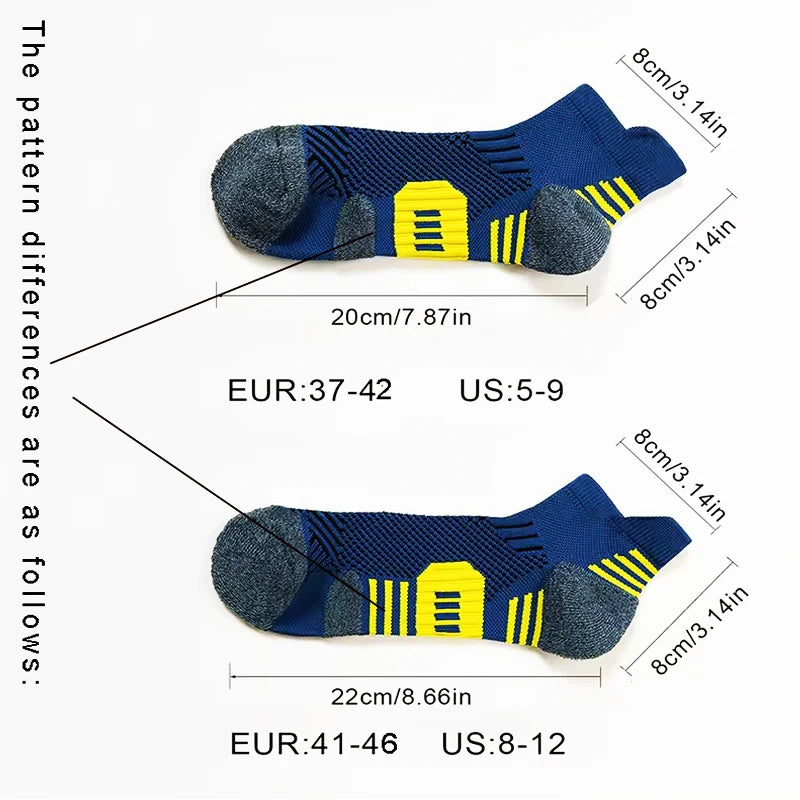 3 paires de chaussettes de sport de Fitness professionnelles, bas de serviette, chaussettes de course antidérapantes pour hommes et femmes, courtes à séchage rapide, pour entraînement de basket-ball