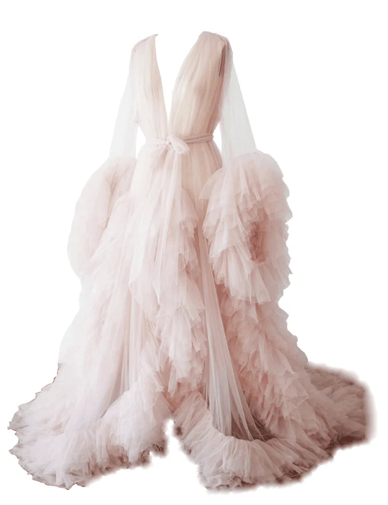 Robes de maternité, peignoirs longs en tulle pour femmes, robes de chambre pour séances photo, anniversaires, robes de mariée sexy et moelleuses, vêtements de nuit pour fêtes, robes sur mesure 2021