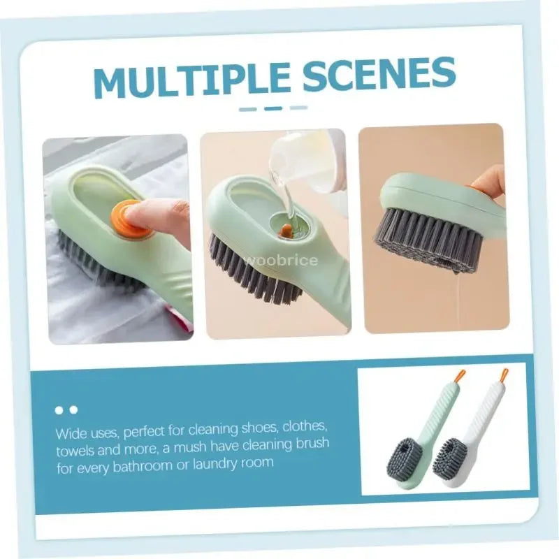 Cleaning Brush Soft Bristled Liquid Shoe Brush Long Handle Brush Clothes Brush Shoe Clothing Board Brush Household Cleaning Tool