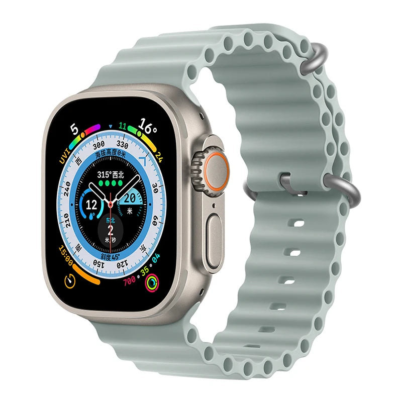 Bracelet océan en Silicone pour bracelets de montre Apple 45mm 46mm 40mm Ultra 2 49mm 44mm 41mm 38-42mm bracelet de sport série 10 9 8 7 6 5 4 SE