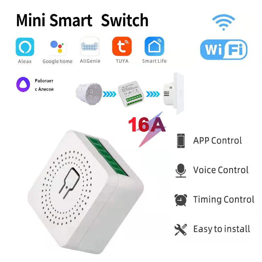 Commutateur intelligent WiFi/Zigbee, Module de relais 16A 20A, prise en charge intelligente, minuterie de relais bidirectionnel avec Google Home Alexa Alice Smart Life