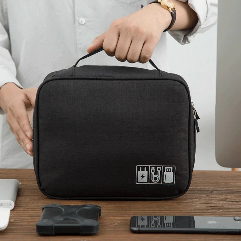 Sac de rangement numérique électronique de voyage, écouteurs multifonctionnels de grande capacité, étui de protection pour câble de données, sac anti-poussière de voyage Elec