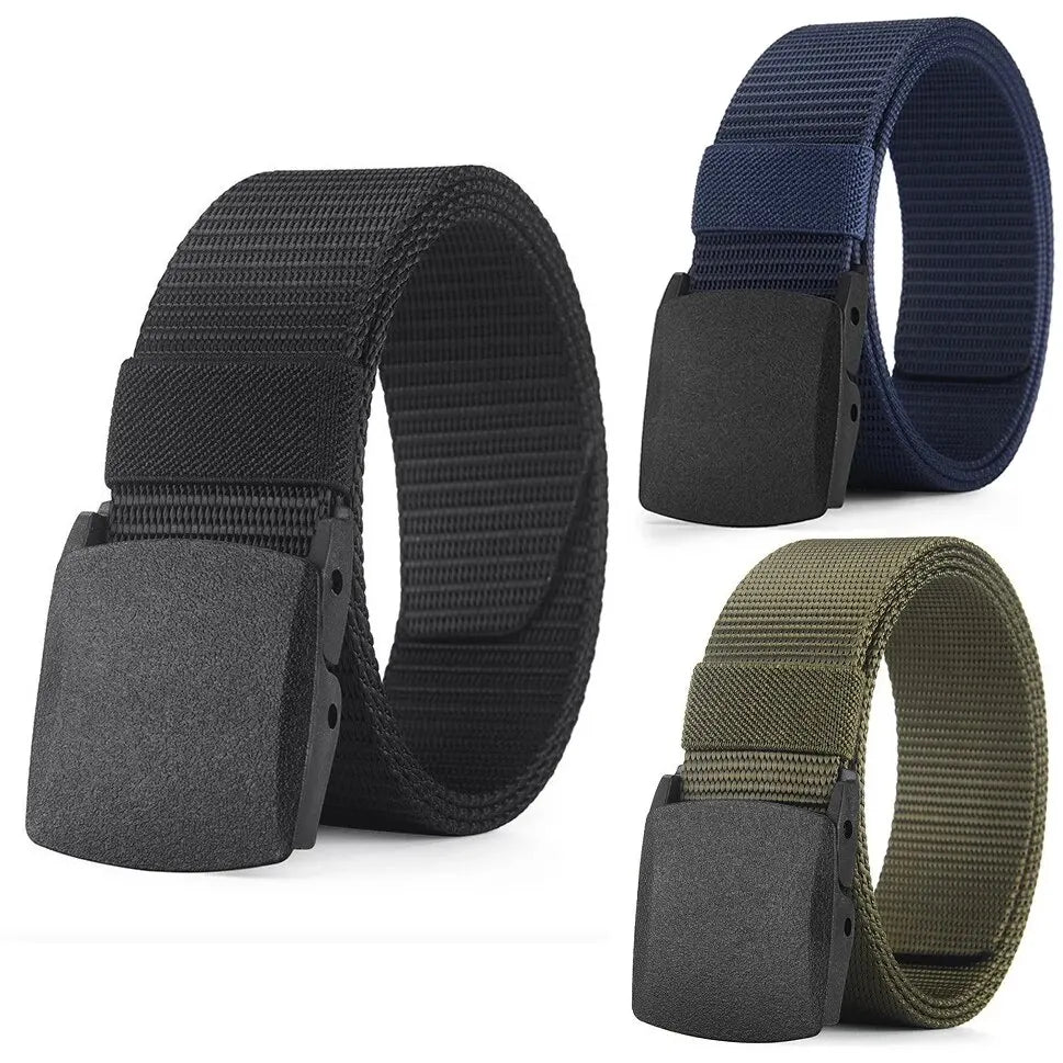 Ceinture pour hommes en plein air décontracté toile ceinture métal gratuit formation Nylon ceinture tactique avec pantalon jean ceinture sport ceintures pour hommes femmes