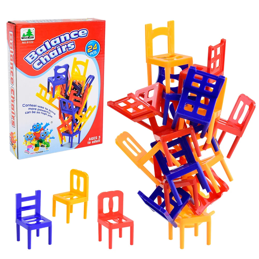 Chaise pliante pour enfants, jeu d'équilibre, jeu de bureau amusant, chaise d'équilibre pour adultes et enfants, jeu d'empilage, jouet interactif, cadeau