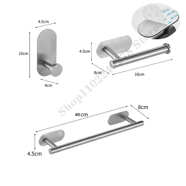 Support mural adhésif pour essuie-tout sous meuble, pour la cuisine et la salle de bain. Porte-rouleau d'essuie-tout doré