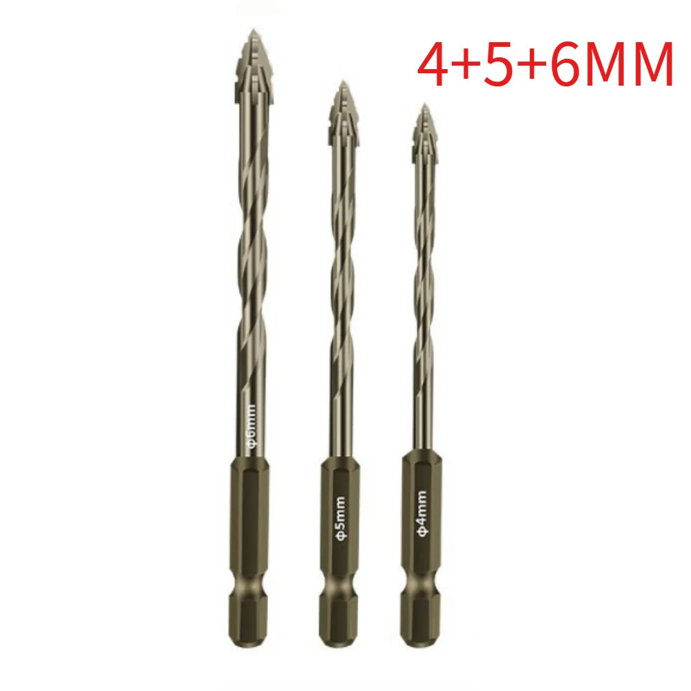 High-Four-edged serrated eccentric drill for dry drilling of ceramic tiles, glass, marble, concrete, stainless steel drill bits