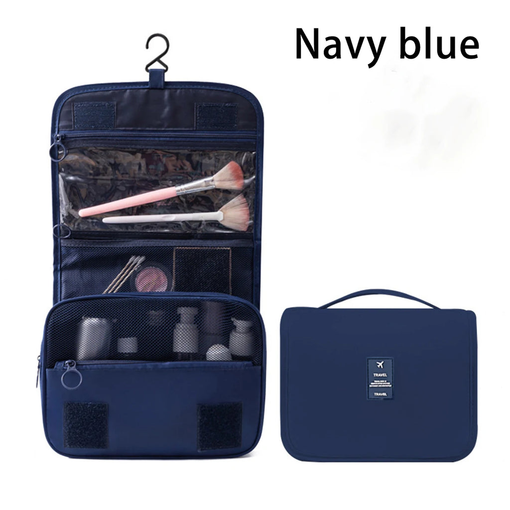 Un sac de voyage multifonctionnel qui peut être suspendu avec séparation sèche et humide, une trousse de toilette et de rangement à main, un ensemble