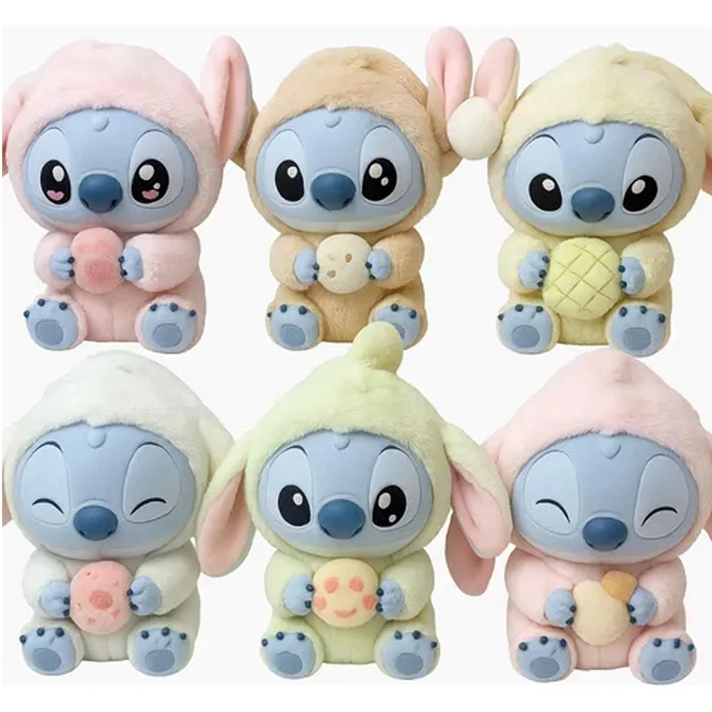 Miniso Stitch manger quelque chose avant de dormir Disney boîte aveugle sac mystère vinyle peluche poupée jouets pendentif Surprise les monstres cadeaux