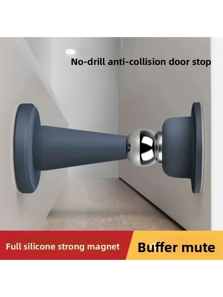 No-drill door stopper for room bedroom door fixed wall protection anti-collision household silicone strong suction floor stopper