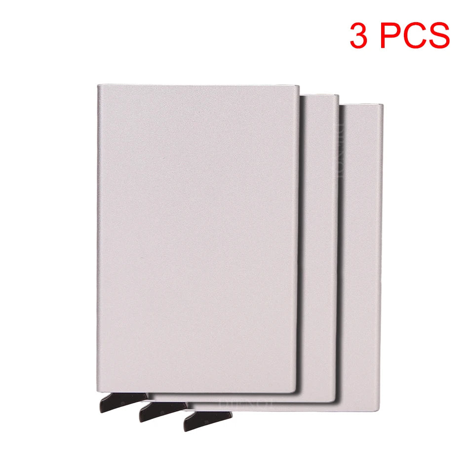 Hommes ID crédit porte carte bancaire portefeuille Anti Rfid intelligent Anti Rfid blocage protégé magique Pop Up mince petit argent portefeuilles étui
