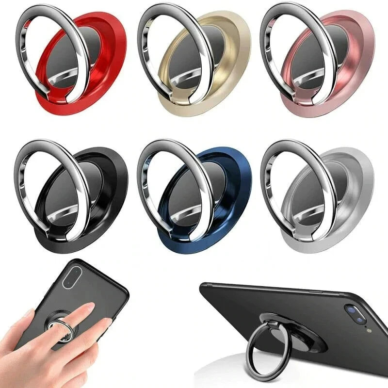 Support de bague de doigt, poignée rotative à 360 degrés pour téléphone portable et voiture, support magnétique pour arrière de téléphone, tampon autocollant universel